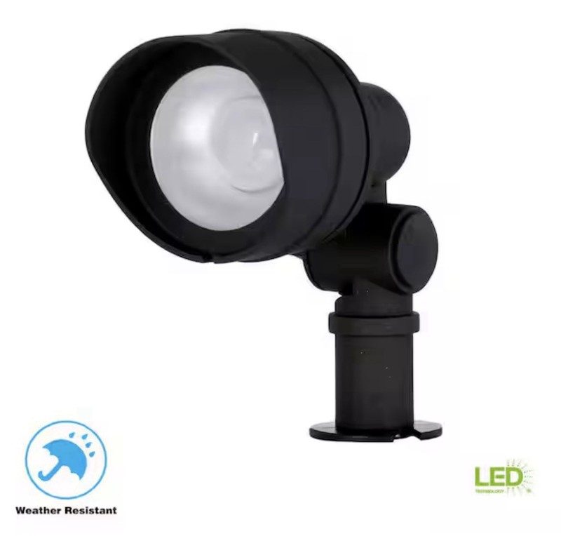 2-pack Hampton Bay LED Low Voltage Spotlight Metal Black Landscape Lights 20W gallery