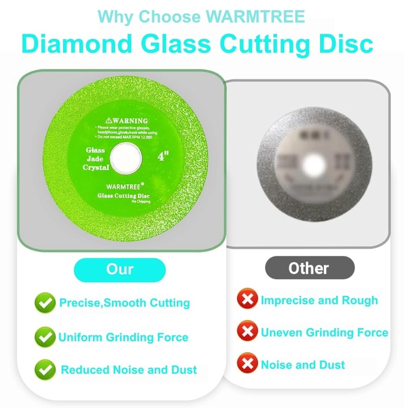 For Angle Grinder, 4" Ceramic Tile Cutter Blade, Ultra- 5 Pcs Glass Cutting Disc gallery