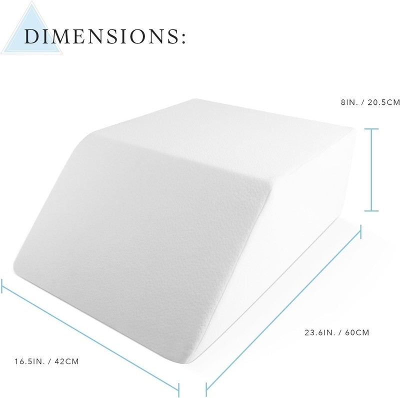 Leg Elevation Pillow for Sleeping - Supportive Bed Memory Foam Wedge Pillow gallery