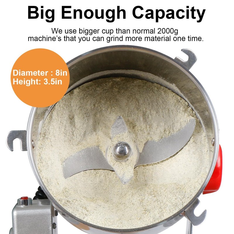 Grain Mill Grinder Electric Flour, 2000g Corn Fine Powder Rice Grinder Wheat Mil gallery