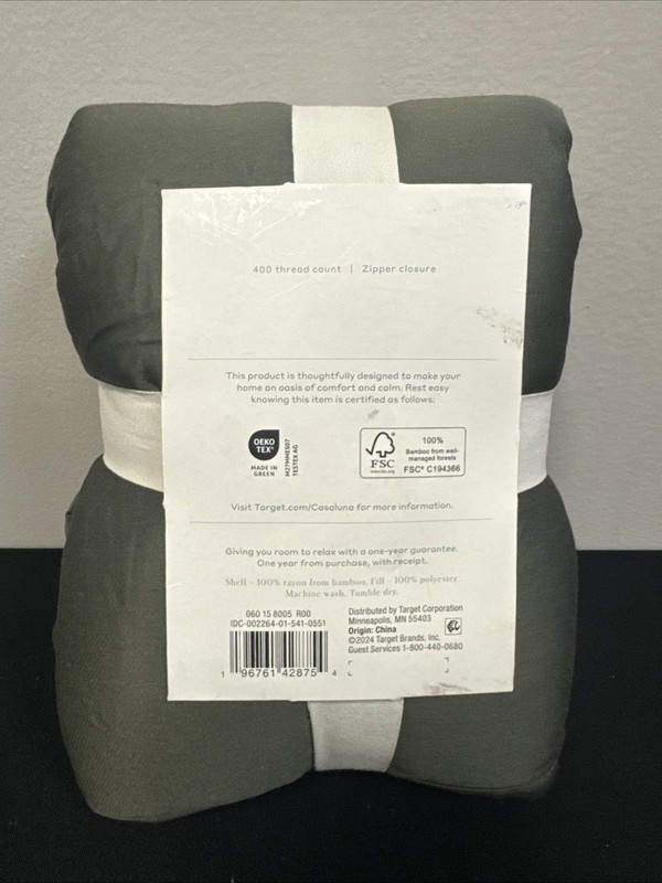 Standard Rayon from Bamboo Quilt Pillow Sham Dark Olive Green - Casaluna gallery