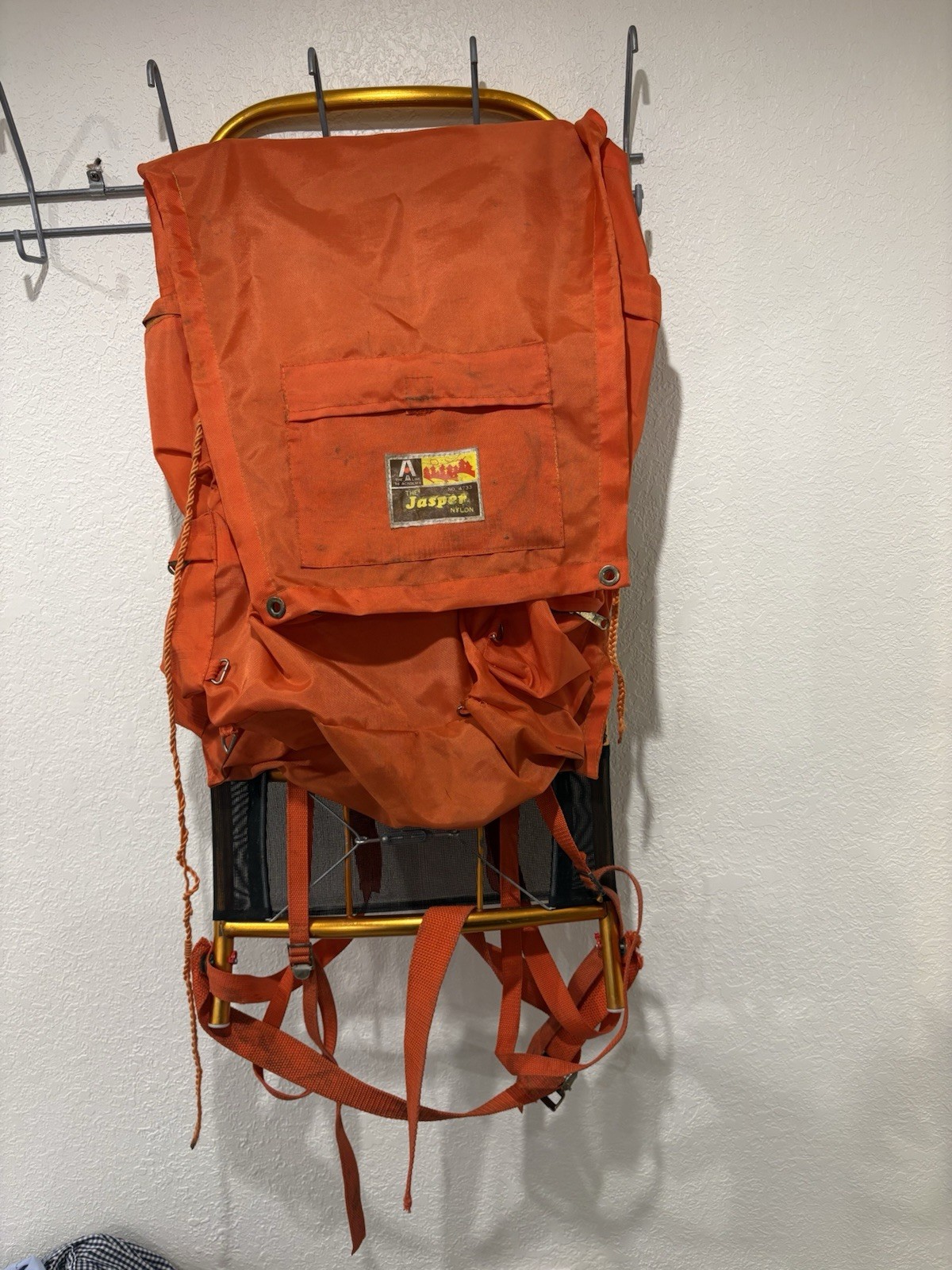 Vintage 70s Academy Broadway Jasper External Frame Backpack Gorpcore Orange
