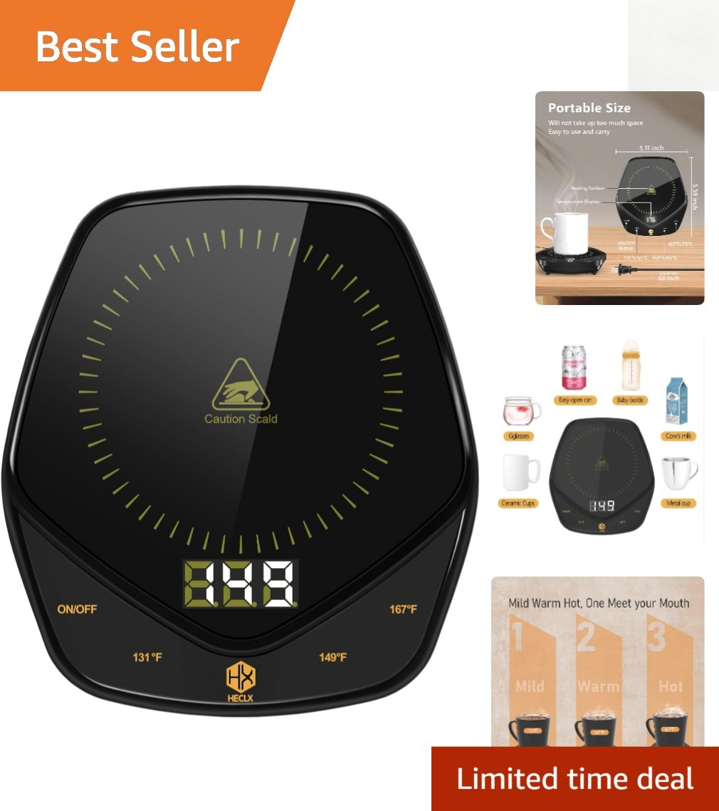 Compact Electric Mug Warmer with Auto Shut-off - Keep Your Drinks Perfectly Hot gallery