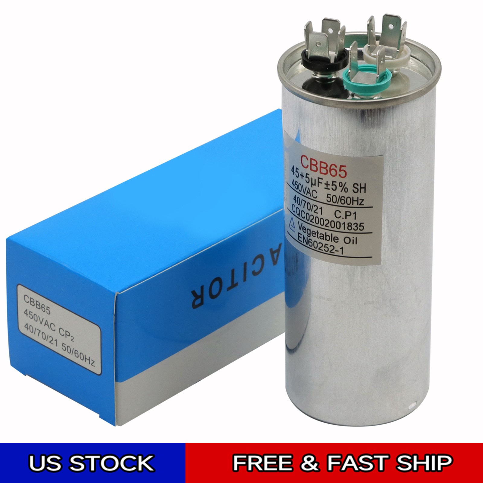 45+5 uF MFD 370-440 V AC High Quality Motor Dual Run Capacitor CBB65 gallery