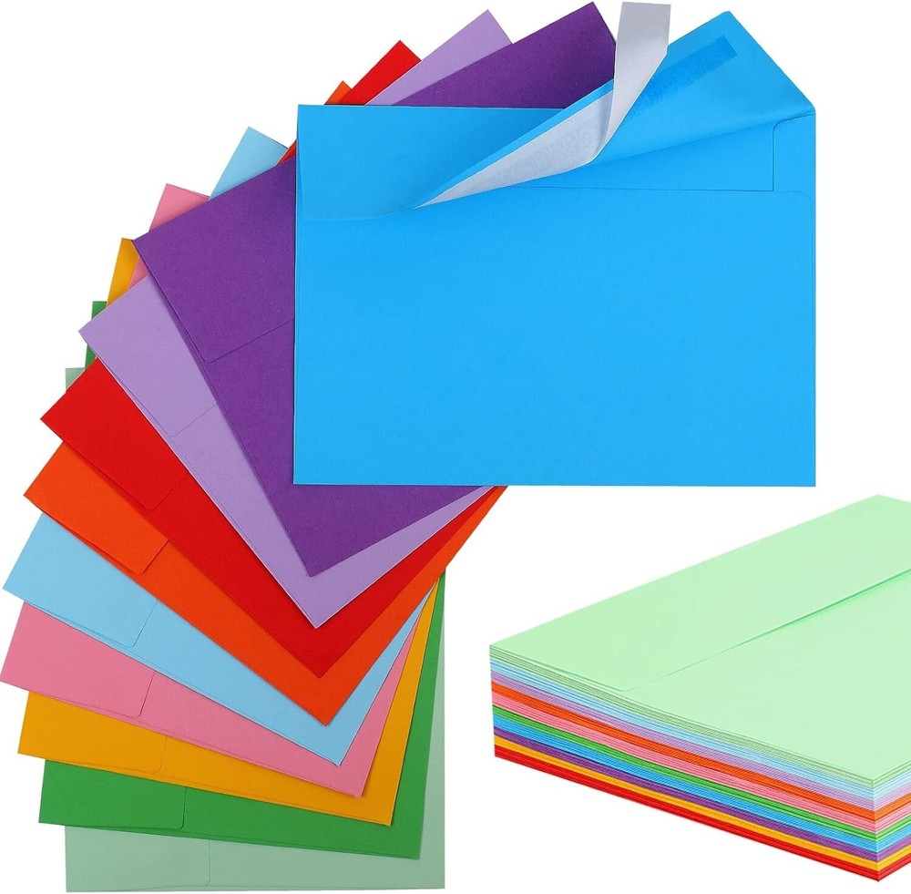 50 Pack Colored Envelopes, 5x7 Envelopes, Card Envelopes A7 Envelopes or 50 Pink