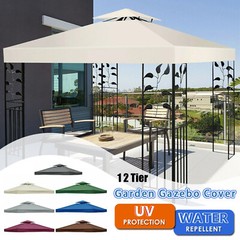 10’x10′ Gazebo Canopy Top Replacement 1 2 Tier Garden Yard Patio Sunshade Cover