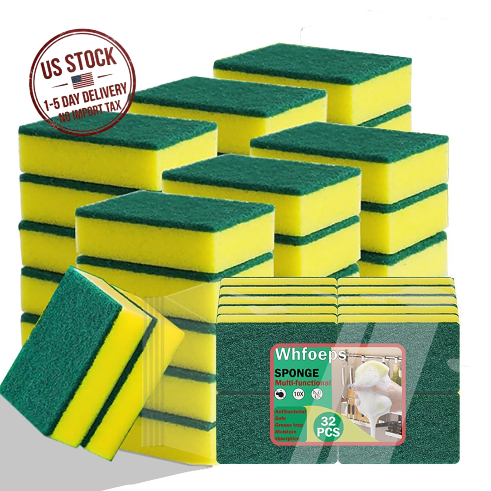 Kitchen Scrub Sponges 32 Count Non Scratch Dish Sponges Cleaning Stovetop Sinks gallery
