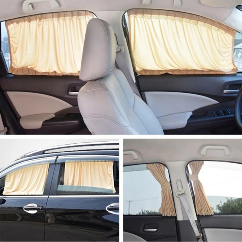 2pcs Universal Car Side Window Curtains – Foldable UV Protection Sunshade - NEW gallery