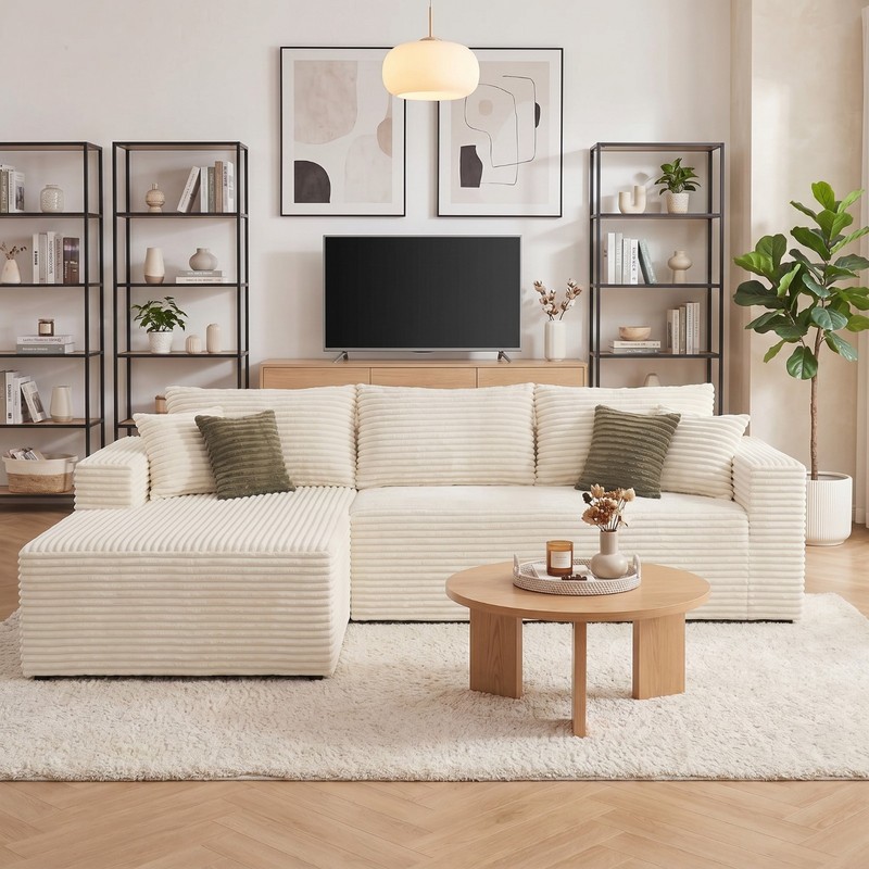 L Shaped Sectional Sofa Cloud Couch Compression Boneless Sofas w/Oversized Chais gallery