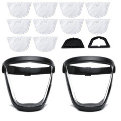 BFhongly Plastic Face Shield (2 Pack) Full Safety 1 Count (Pack of 2), Clear