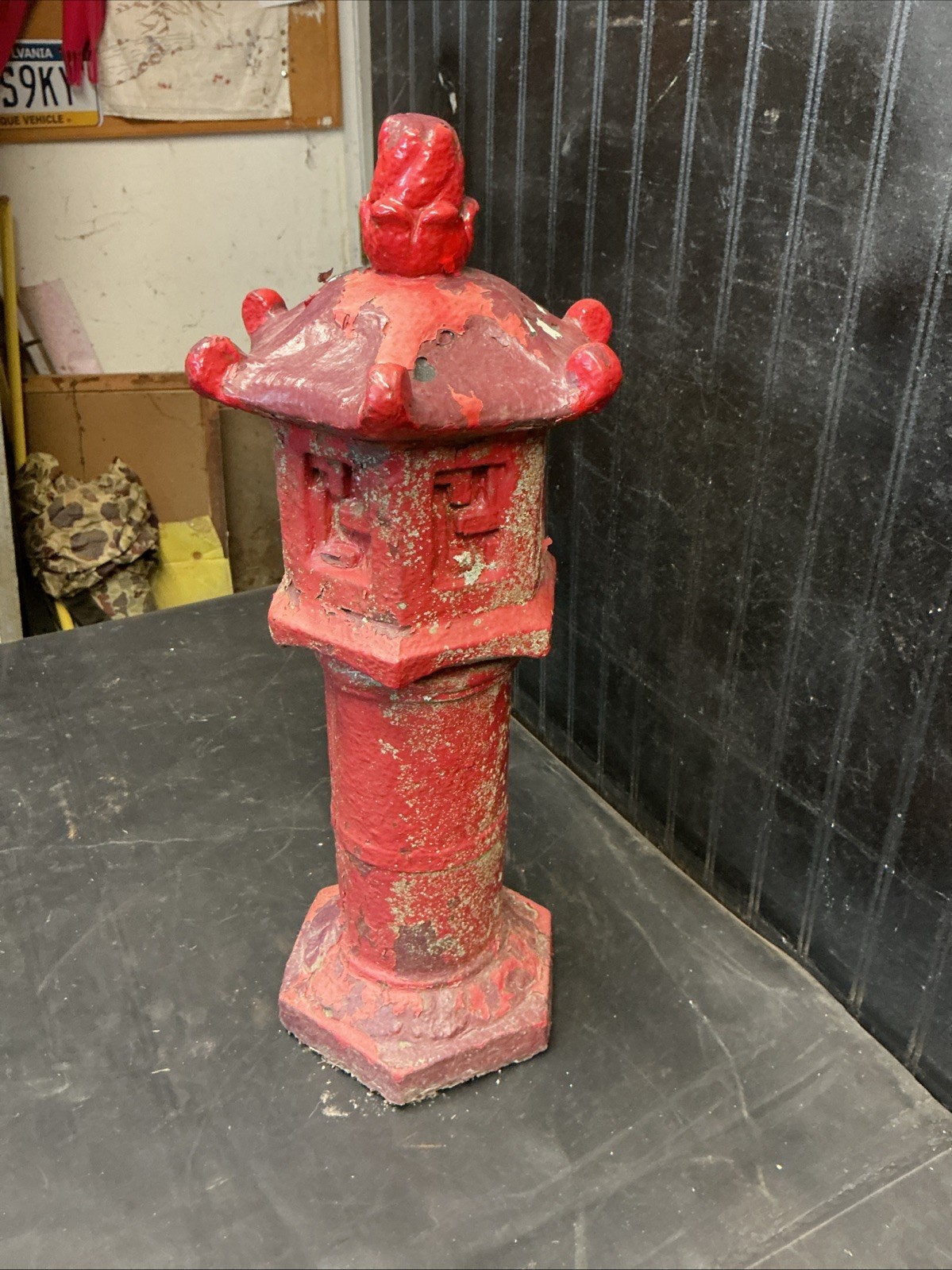 PAGODA ORIENTAL CONCRETE LANTERN JAPANESE GARDEN CEMENT STONE STATUE 22”x 8” gallery