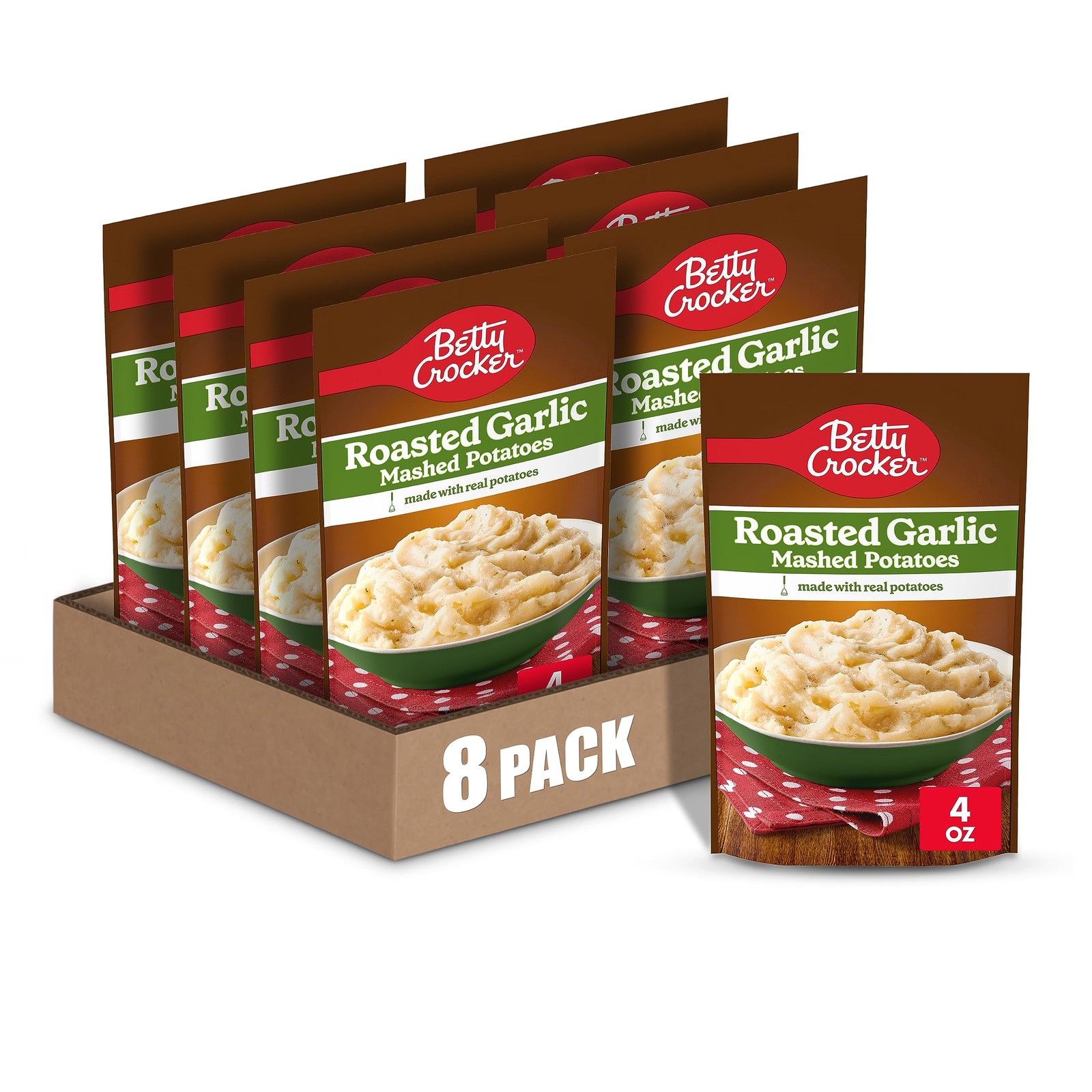 Betty Crocker Roasted Garlic Mashed Potatoes Vegetarian 4 ounces Pack of 8 gallery
