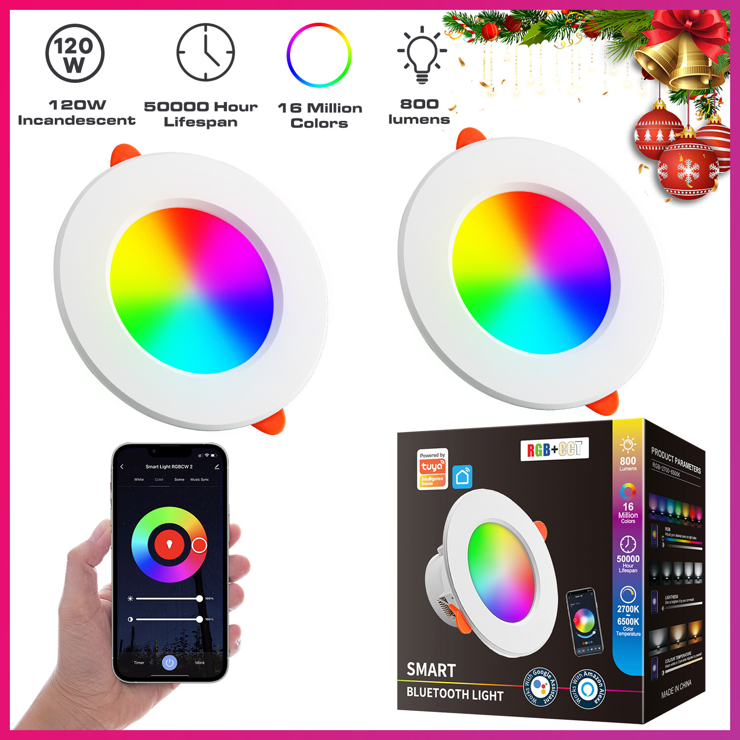 Smart Recessed Lighting 4 Inch Color Changing 12W LED Downlight Ceiling Light gallery