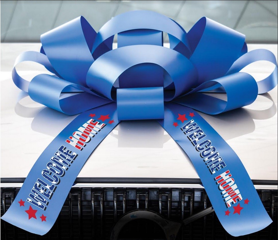 Big Car Bow | Welcome Home, Magnetic Back, Vinyl, No Scratch | Giant Gift Bow gallery