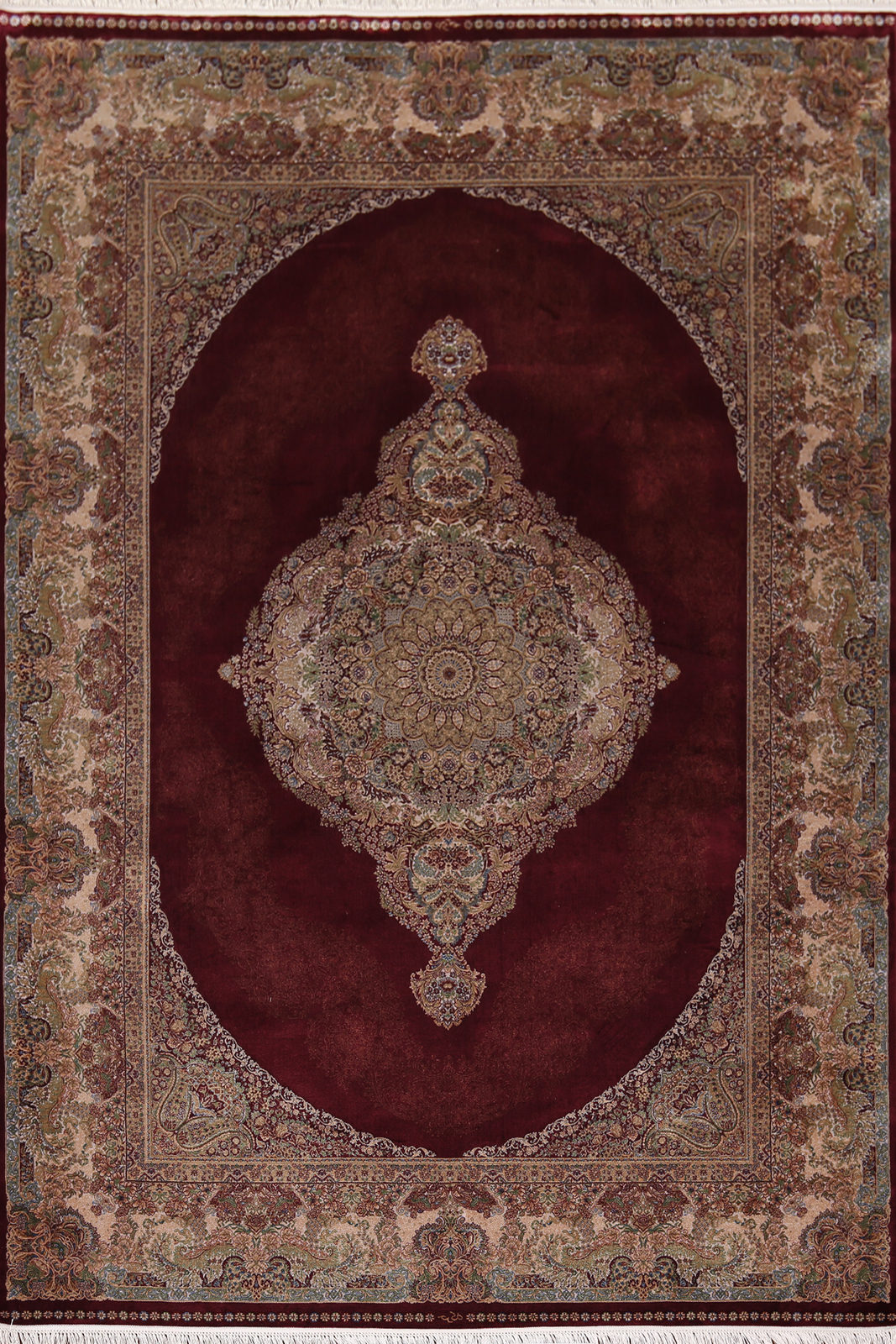 Luxury Traditional Geometric Silk Turkish Area Rug Living Room Carpet 5x8 ft. gallery