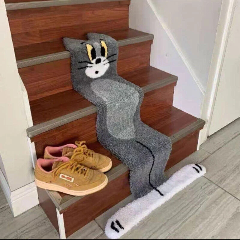 Cartoon Tom and Jerry Rugs Cat Shaped Carpet For Staircases Mat Home Decor Gifts gallery