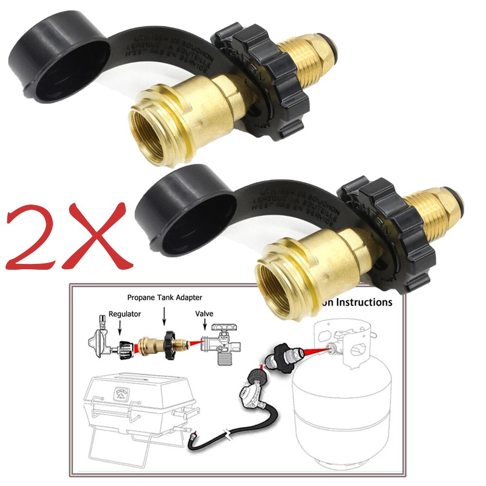 Propane Tank Adapter Universal Converts POL to QCC1/Type 1 Hose Valve Regulators