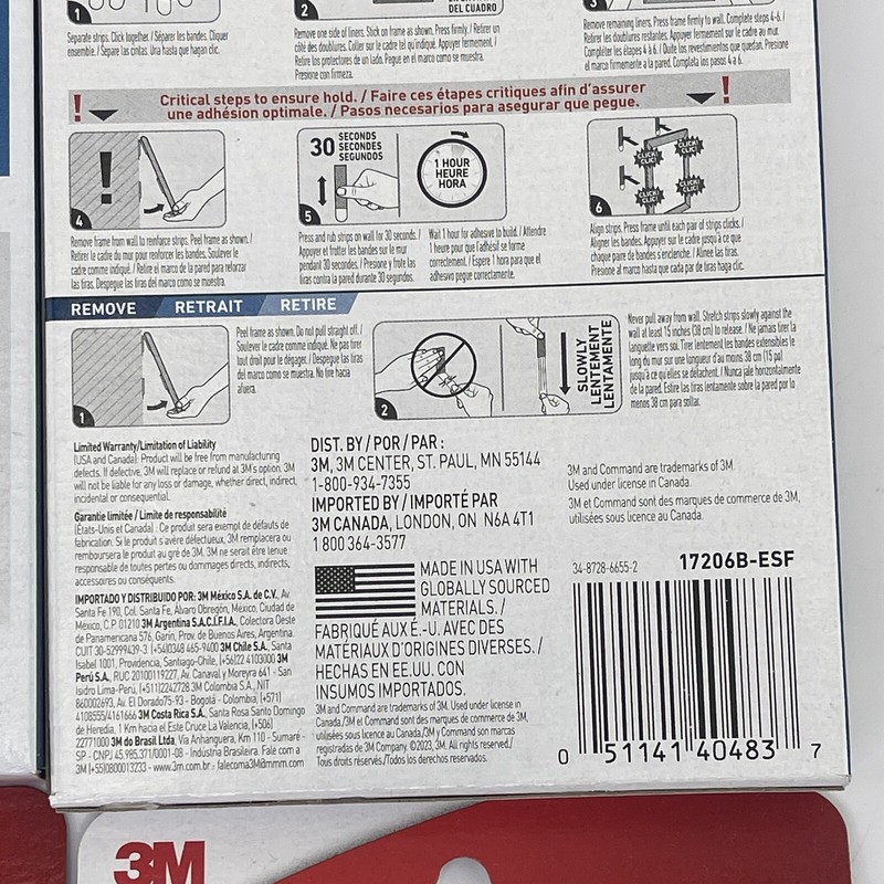 3M Command Picture Hanging Strips 24 Pairs Large Strips Hold 15 lbs gallery