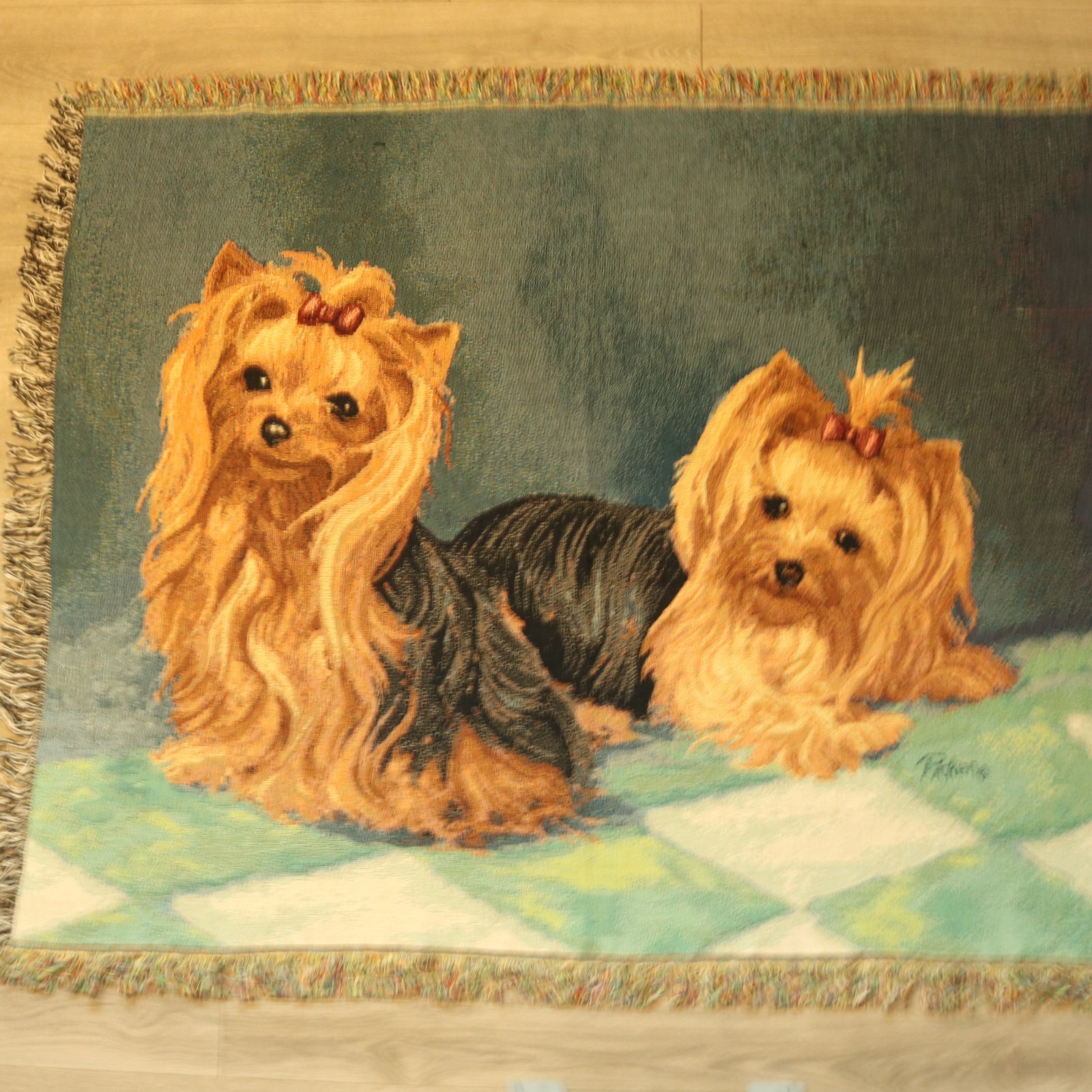 Yorkshire Terrier Yorkie Throw Blanket by Linda Picken Tapestry Dog 64X51 gallery