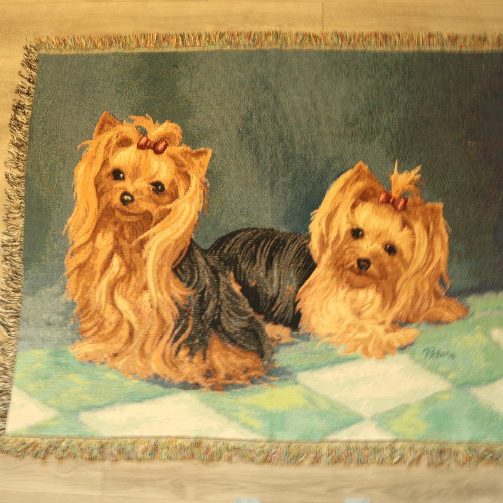 Yorkshire Terrier Yorkie Throw Blanket by Linda Picken Tapestry Dog 64X51