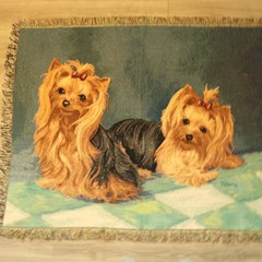 Yorkshire Terrier Yorkie Throw Blanket by Linda Picken Tapestry Dog 64X51