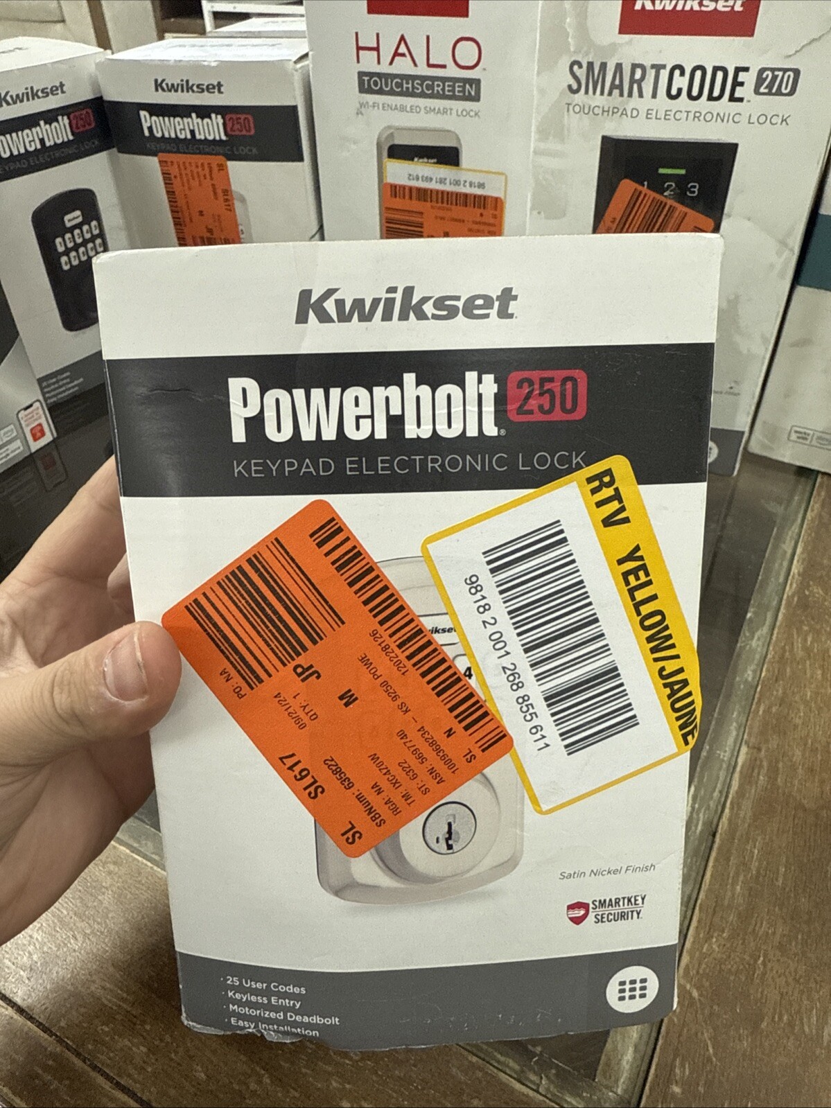 Kwikset Powerbolt 250 10-Button Keypad Satin Nickel Electronic Door Lock Sealed gallery