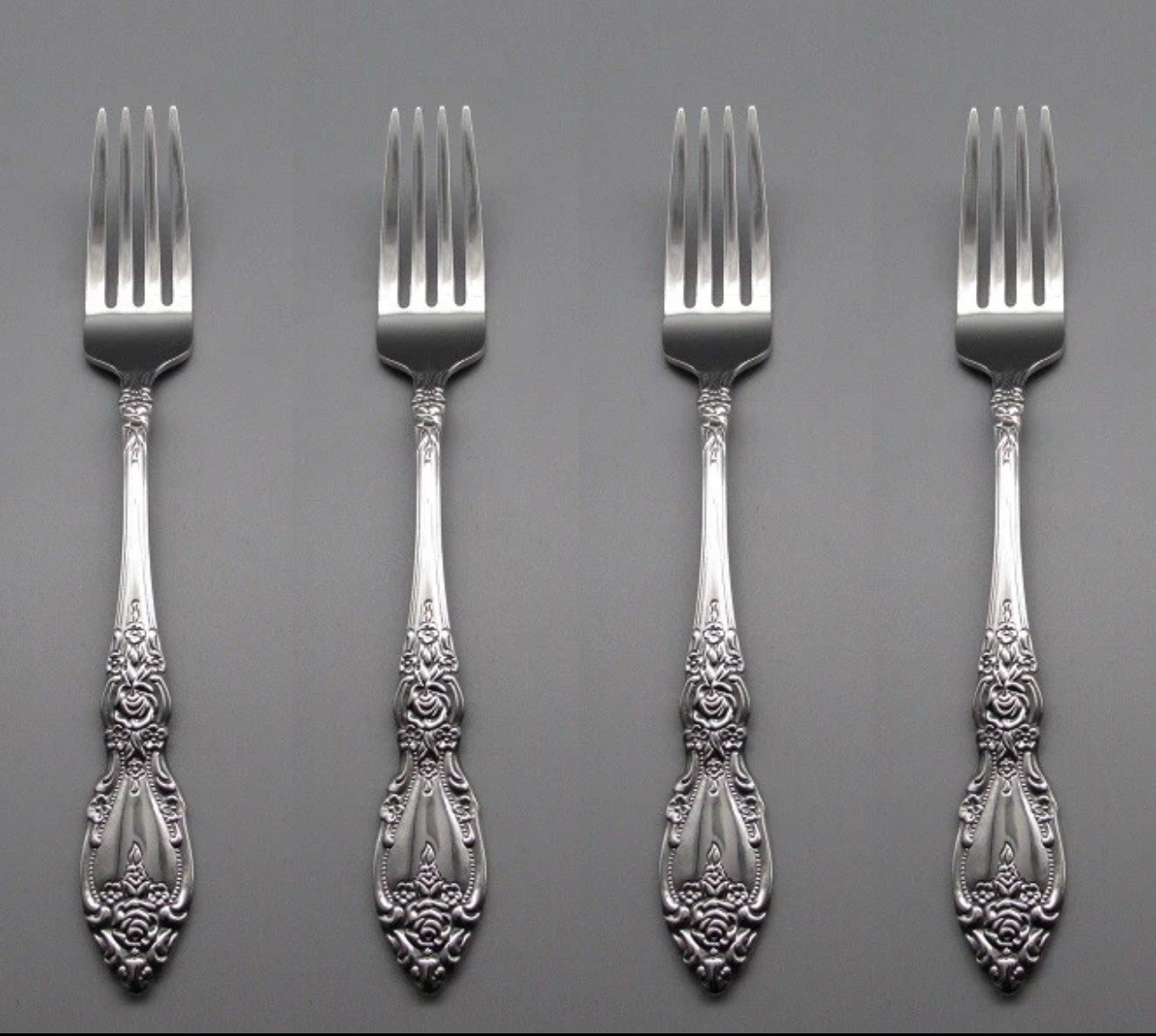 4 Oneida Stainless Flatware WORDSWORTH Dinner Forks Fork Set of 4 gallery