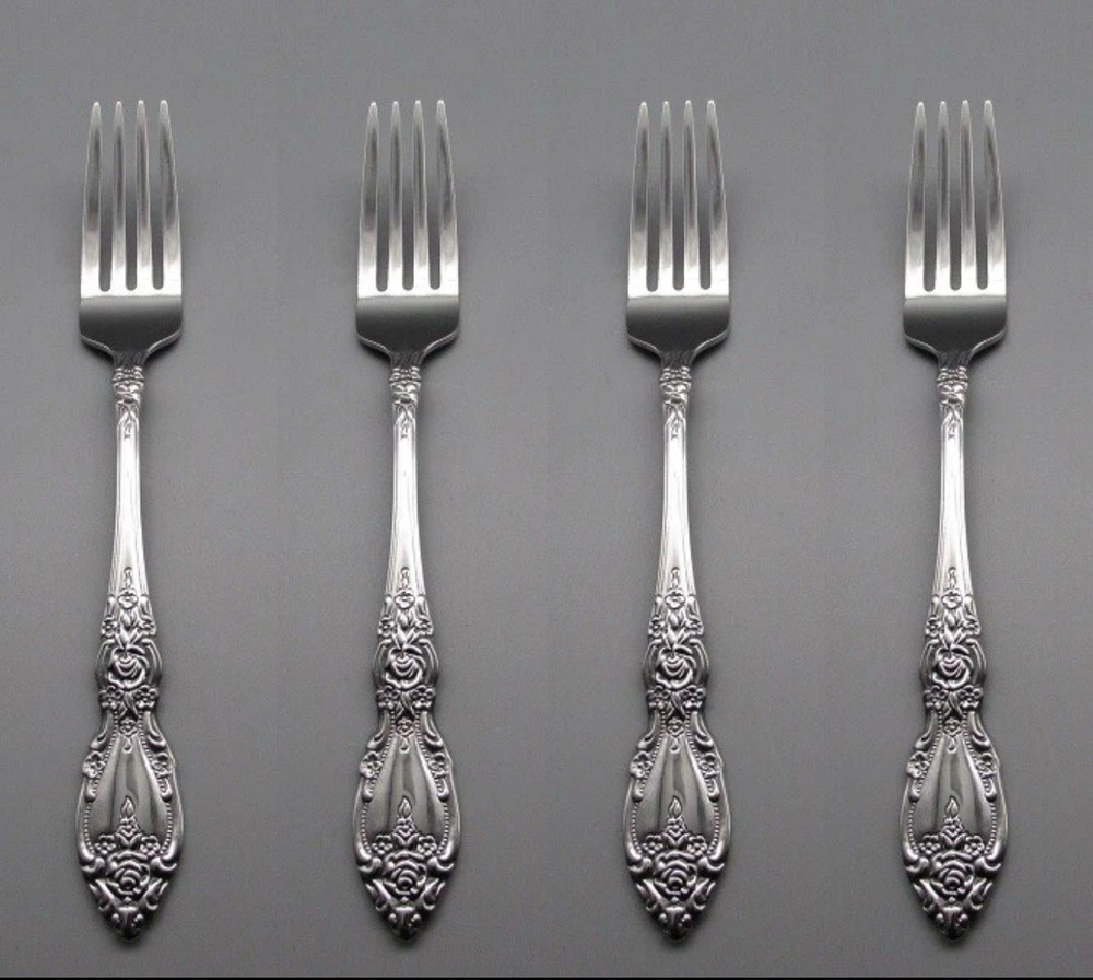 4 Oneida Stainless Flatware WORDSWORTH Dinner Forks Fork Set of 4