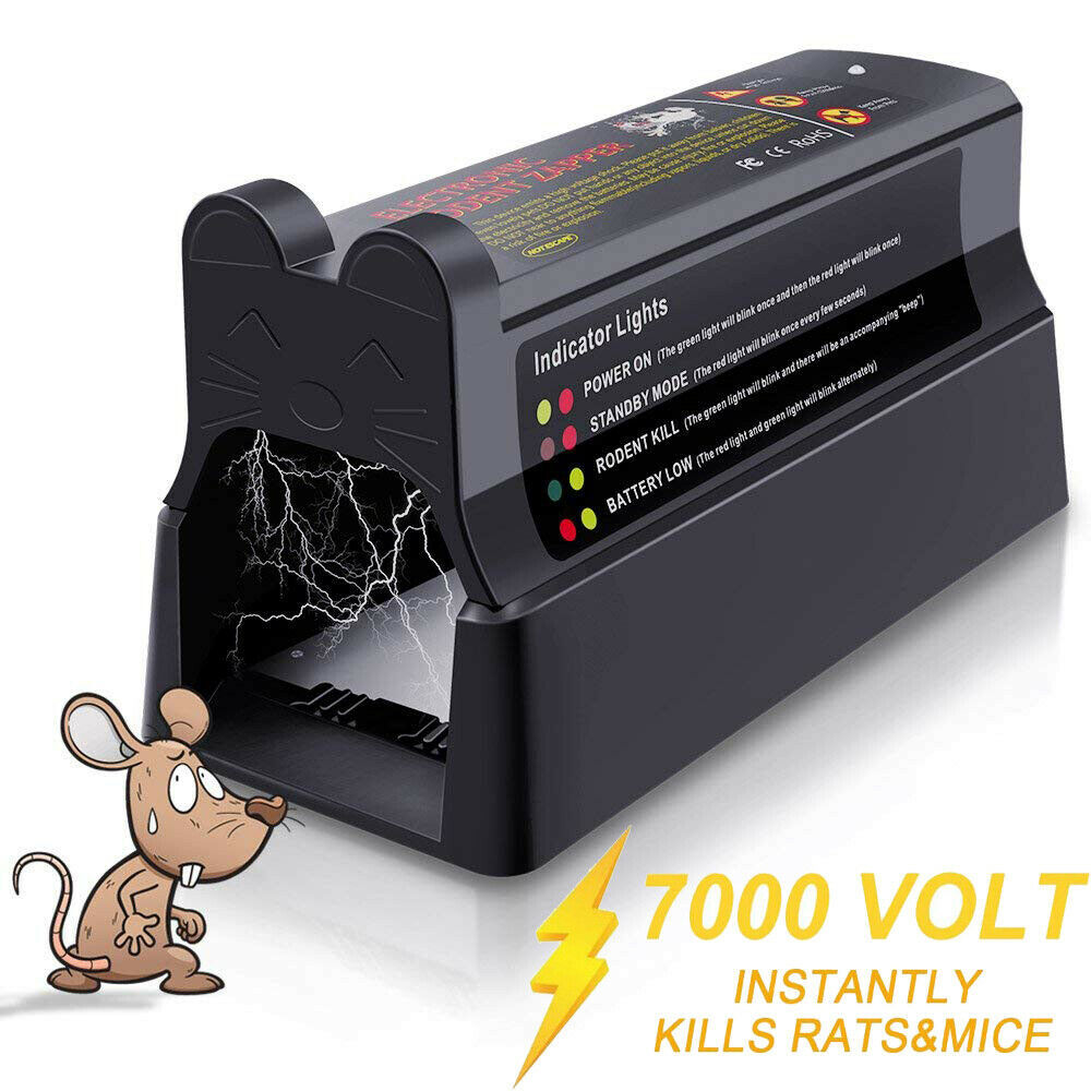 Upgraded Electronic Mouse Trap Control Kill Big Rat Pest Electric Rodent Zapper gallery