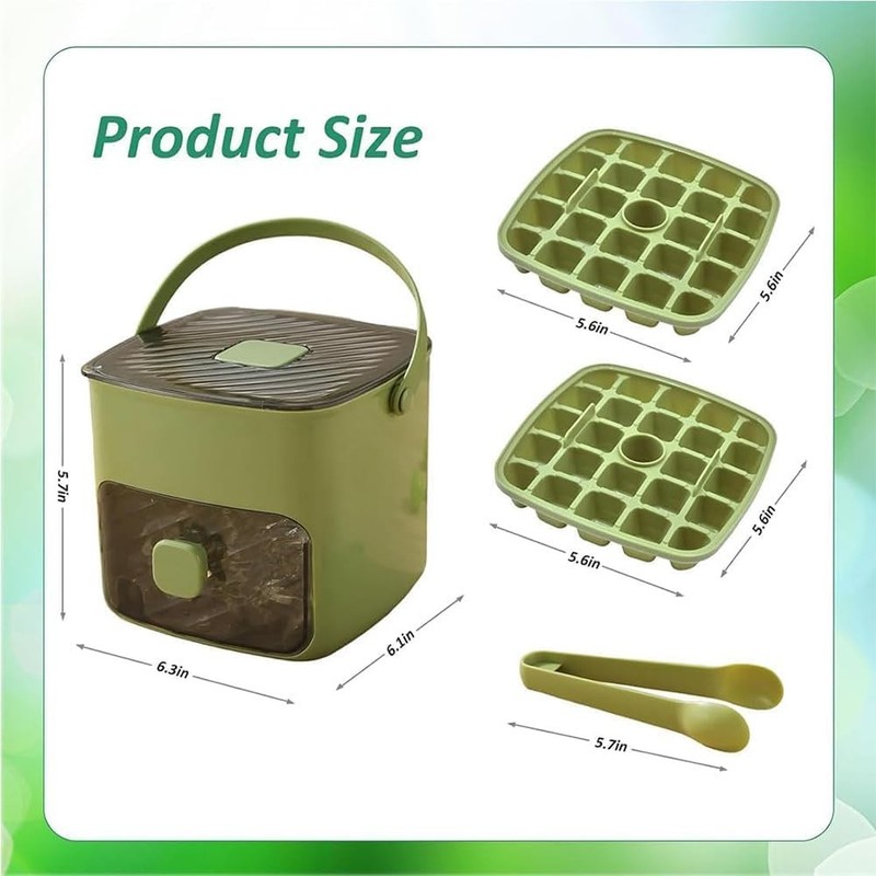 48 Cube Handled Double Layer Ice Maker Box w/ Press Lid for Freezer&DIY Beverage gallery