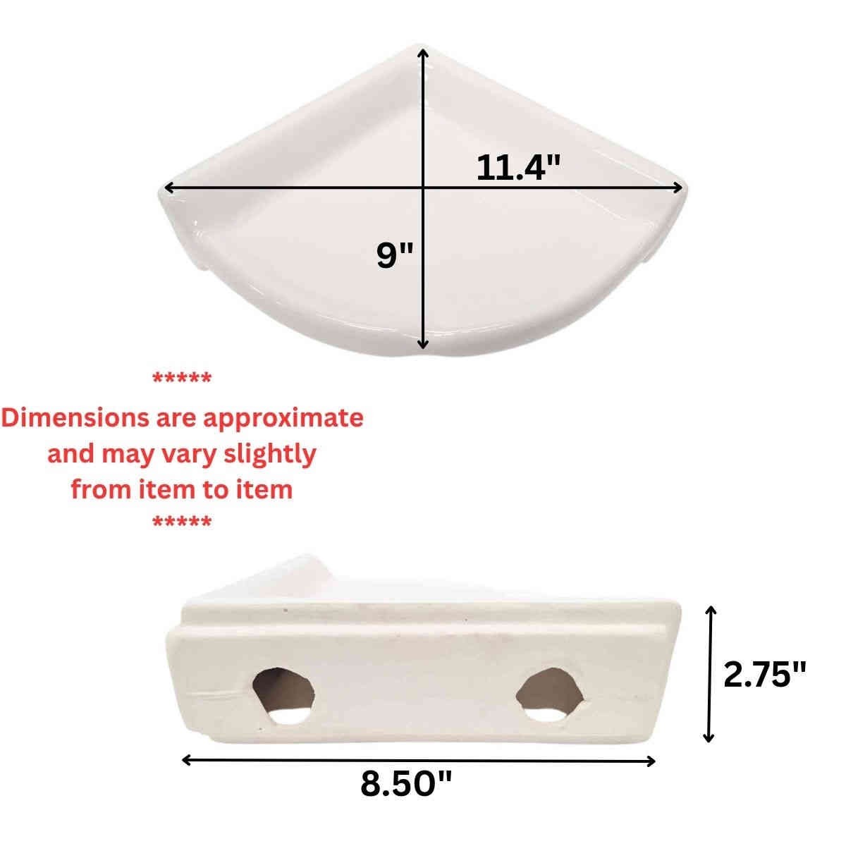 SereneDrains Round Large Ceramic Corner Shelf for Shower Bathroom Wall Tile gallery