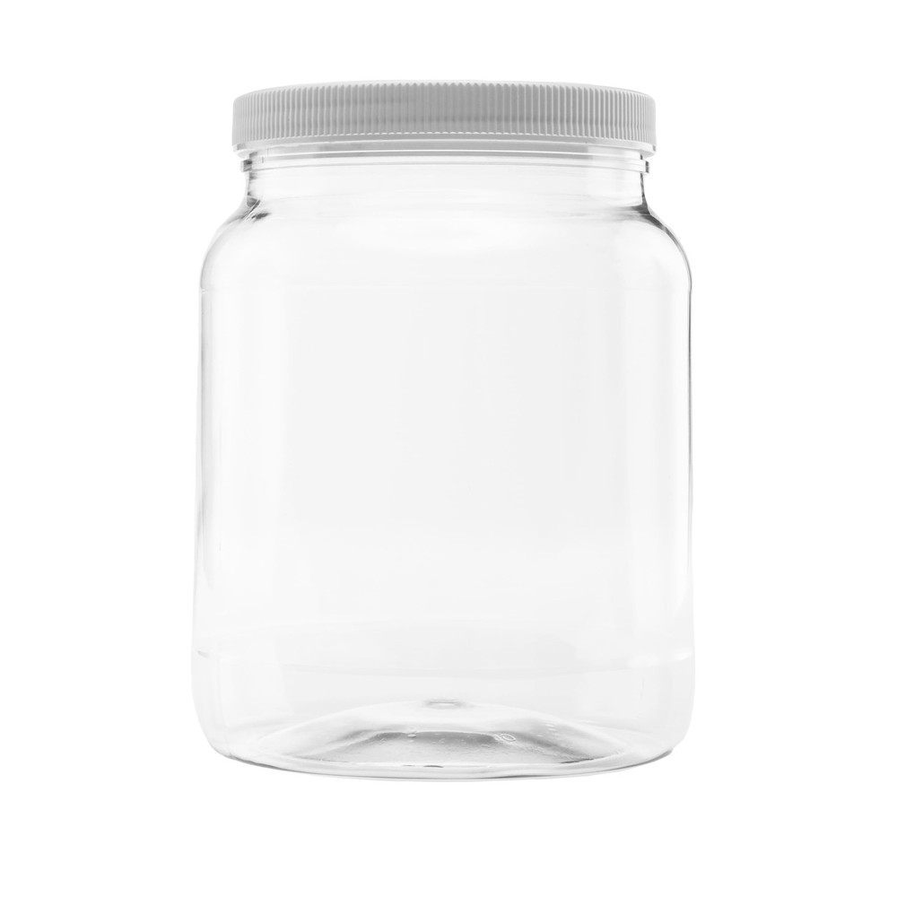 Plastic Storage Jars with Leak Proof Lids, BPA Free, Hand Wash Only (64oz, 1P...
