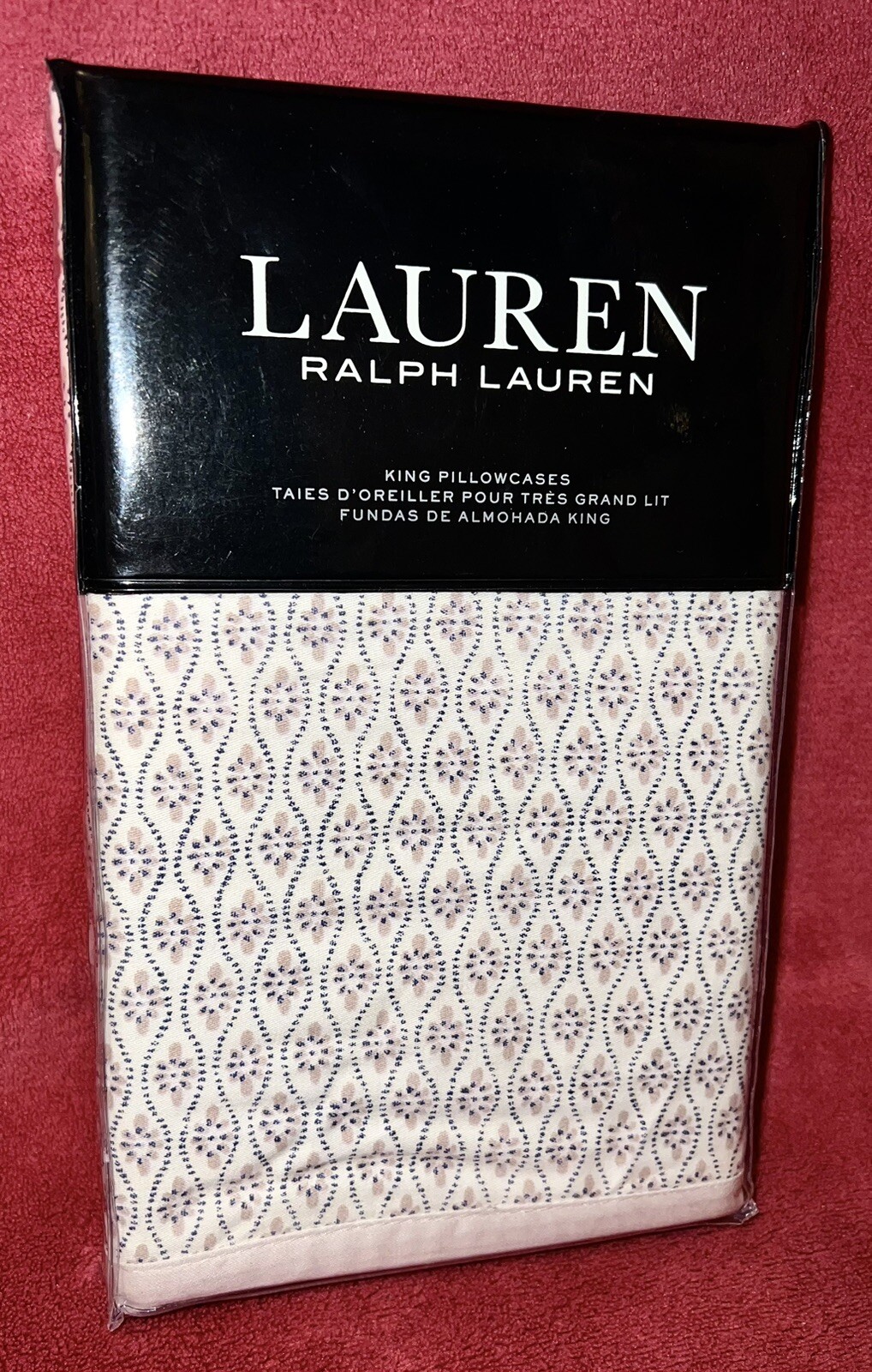 $170 Ralph Lauren Estella Trellis Cotton Sateen KING Pillowcases NIP gallery