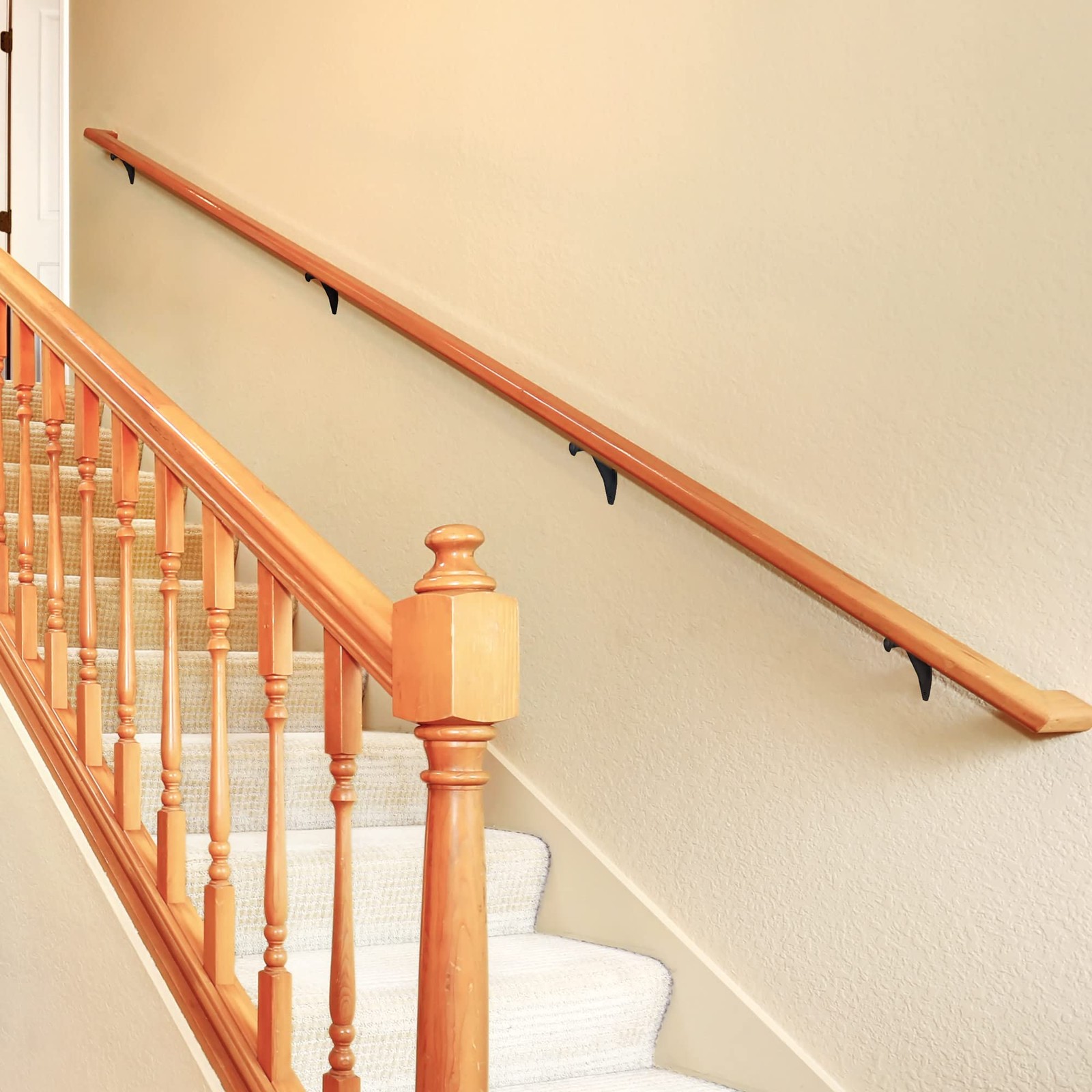 5-Pack Standard Handrail Brackets for Stairways and Hallways, Matte Black – ,... gallery