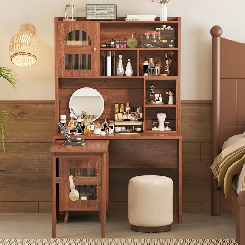Computer Desk with 90 Degree Rotating Desktop, 43x70 Inch Office Desk gallery