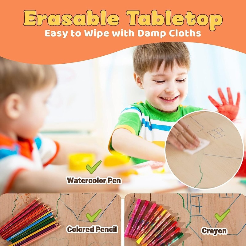 Sturdy & Versatile Height Adjustable Kids Table - Ages 3-8 - CPC & CE Approved gallery