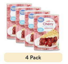 (4 pack) Great Value No Sugar Added Cherry Pie Filling or Topping, 20 oz
