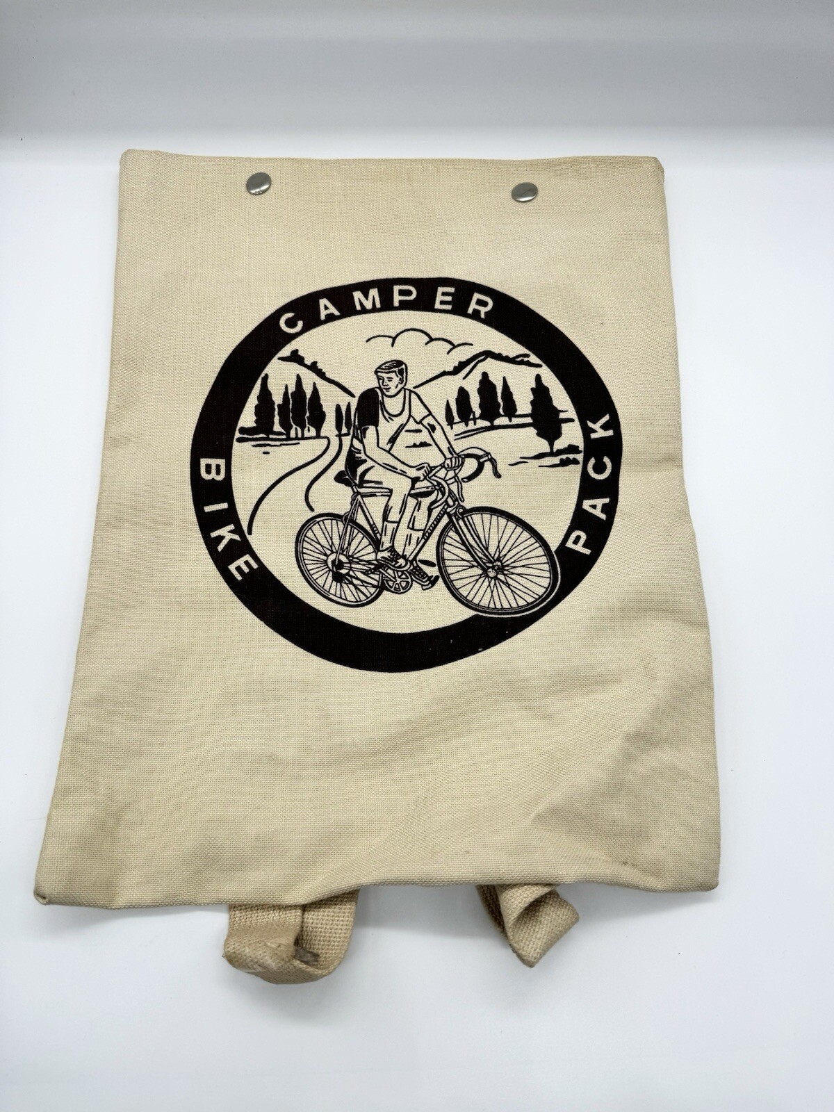 Canvas Backpack Camper Bike Pack Snaps Biker Mountain