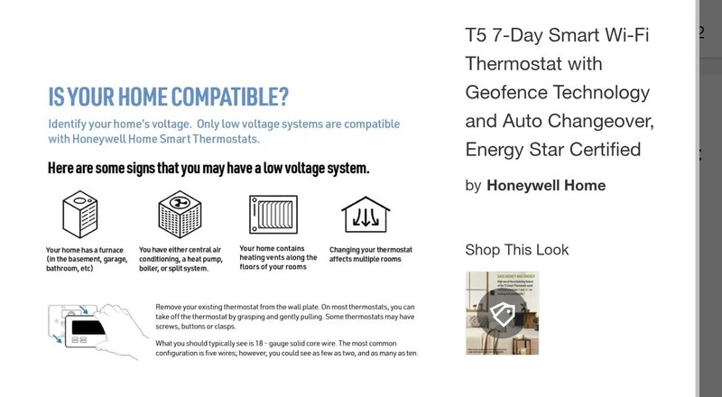 Honeywell 7-Day Programmable Thermostat T5 Touchscreen SMART Alexa Google Apple gallery