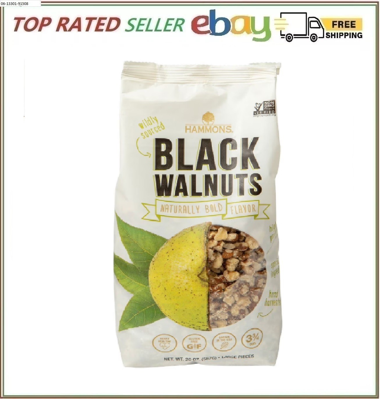 Hammons Shelled American Fancy Large Black Walnuts, 20 oz. gallery