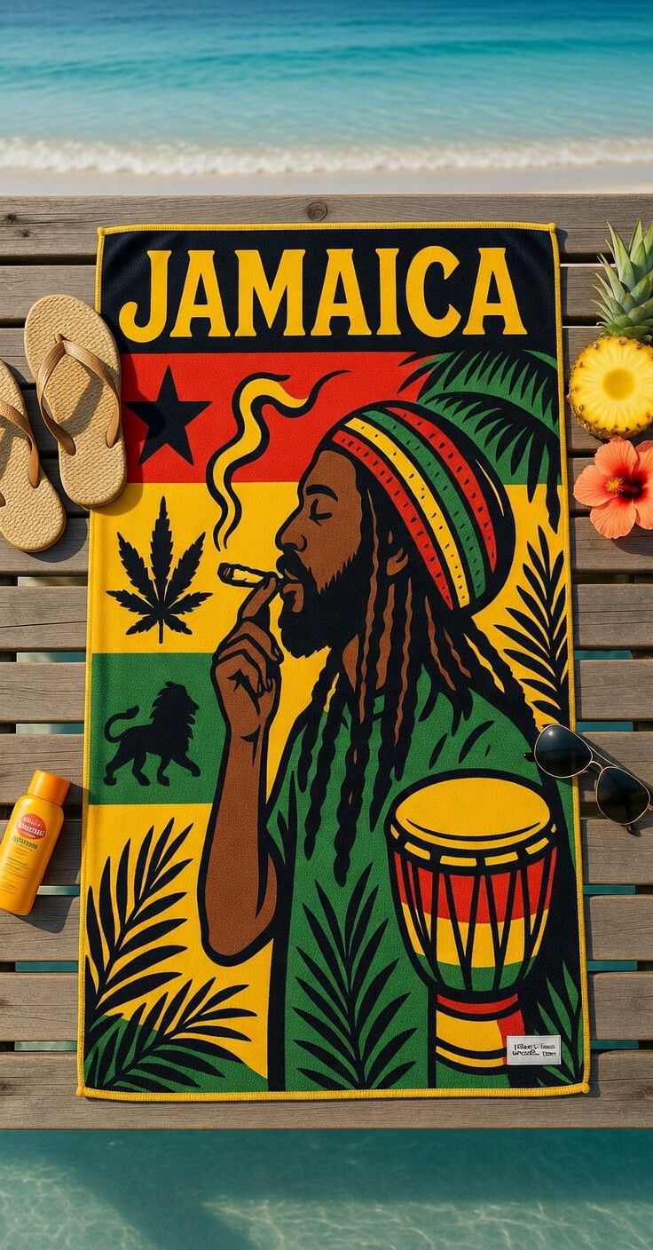 Jamaica 420 Rastafari Beach Towel gallery