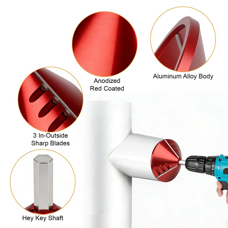 PVC Pipe Chamfering Tool Internal External Deburring Reamer for 0.75-3.5" Pipes gallery