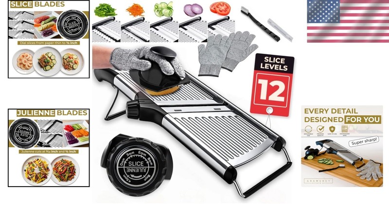 Adjustable Mandoline Slicer - Stainless Steel gallery