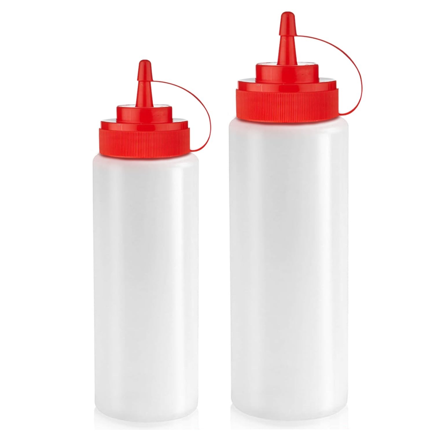 12 oz & 16 oz Condiment Squeeze Bottles for Sauce – Leak Proof Oil, Syrup 2 Pack gallery