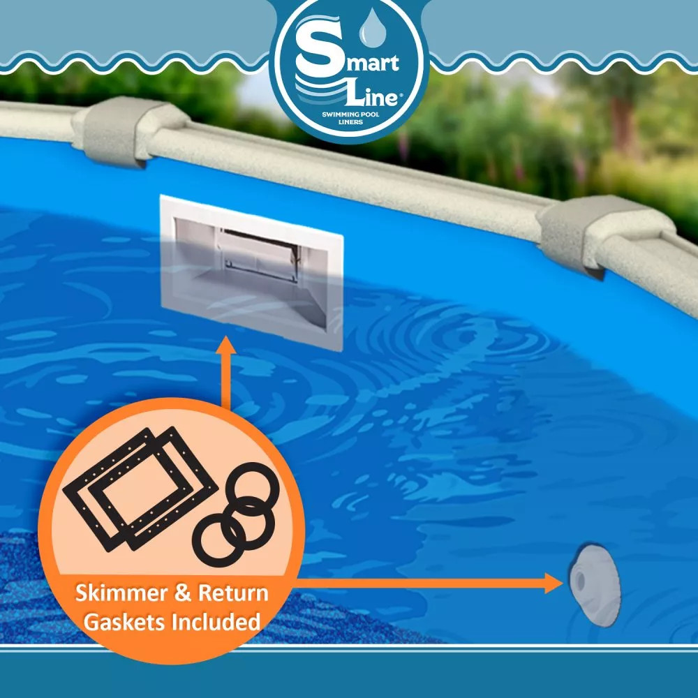 SmartLine Pebble Bottom 25 Gauge Overlap Swimming Pool Liner - Choose Size gallery