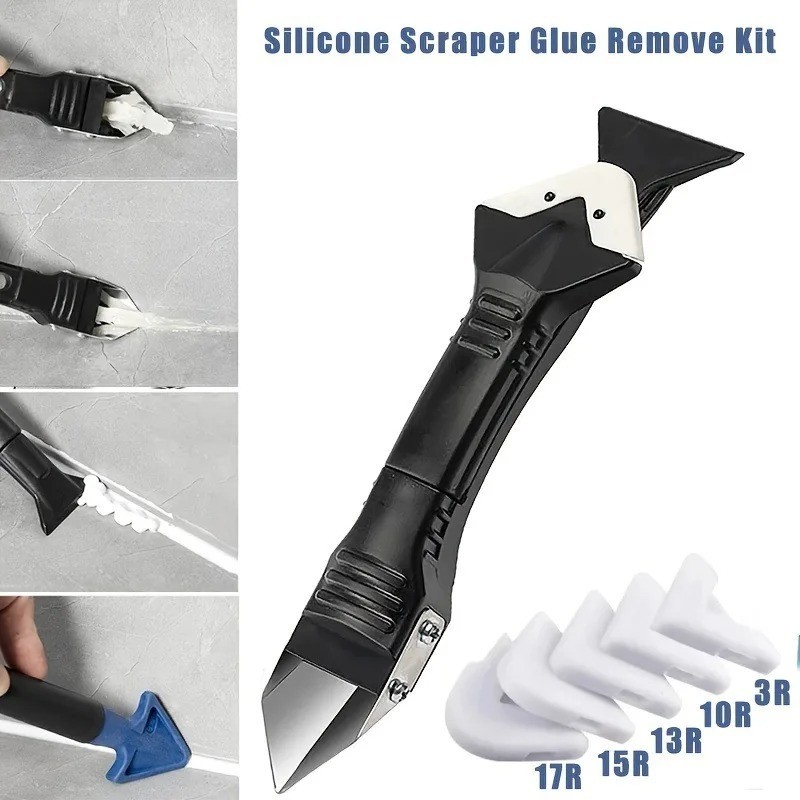 5 in 1 Silicone Sealant Remover Tool Kit Set Scraper Caulking Mould Removal US gallery
