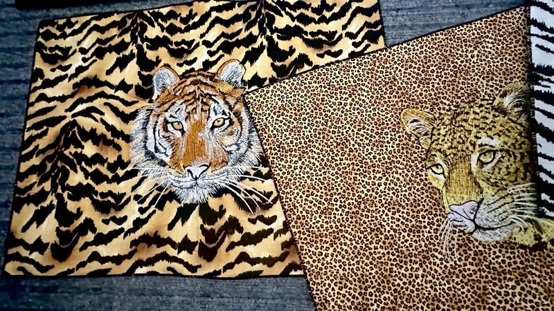 Reversible Quilted Safari Table Runner & 4 Placemats Set Jungle Animals Handmade gallery