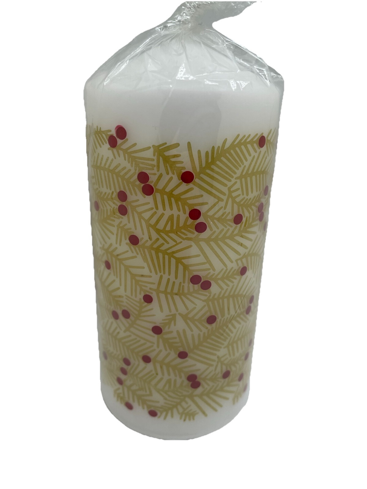 IKEA VINTERFINT Unscented Fir Needle Pattern 5 1/2" Pillar Candle New Gift 45 hr gallery