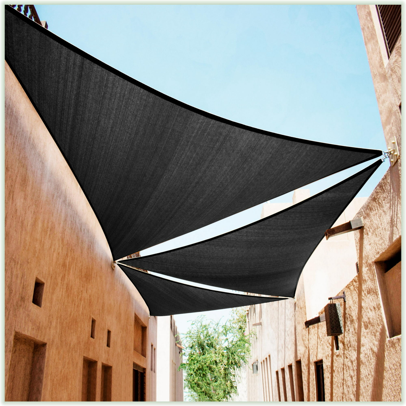 ColourTree Black Custom Size Triangle Sun Shade Sail Canopy Fabric Outdoor Patio gallery