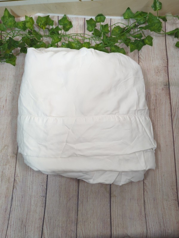 POTTERY BARN BEDDING 100% LYOCELL Tencel White Flat Sheet Classic QUEEN SIZE gallery